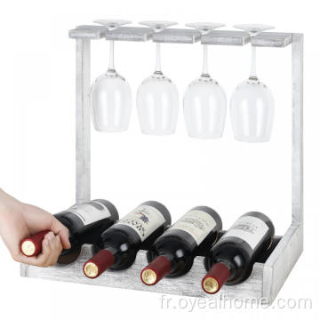 Comptoir de rack de rangement de vins de ferme rustique